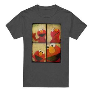 Sesame Street Unisex Adult Photobooth Heather T-Shirt / Charcoal